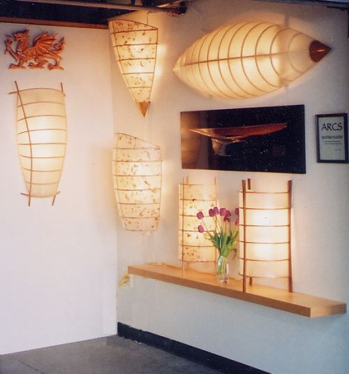 Showroom of Dragonworks, with all the popular styles of lamps we produce on display.